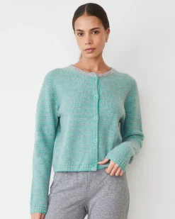 MONROW Cashmere Cardigan HEATHERGREY/NILESTRIPE Hot